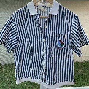 Vintage Cropped Striped Shirt